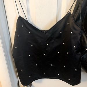 Beaded black tank